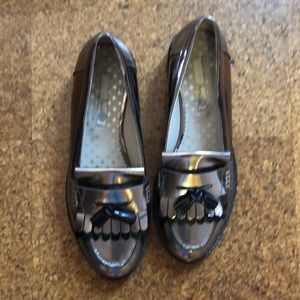 Boden Metallic Silver loafers. Never worn.
